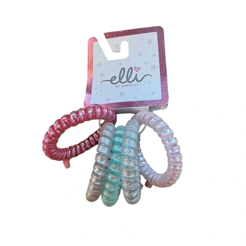Elli by Capelli Girls Spiral Hair Ties Set NWT